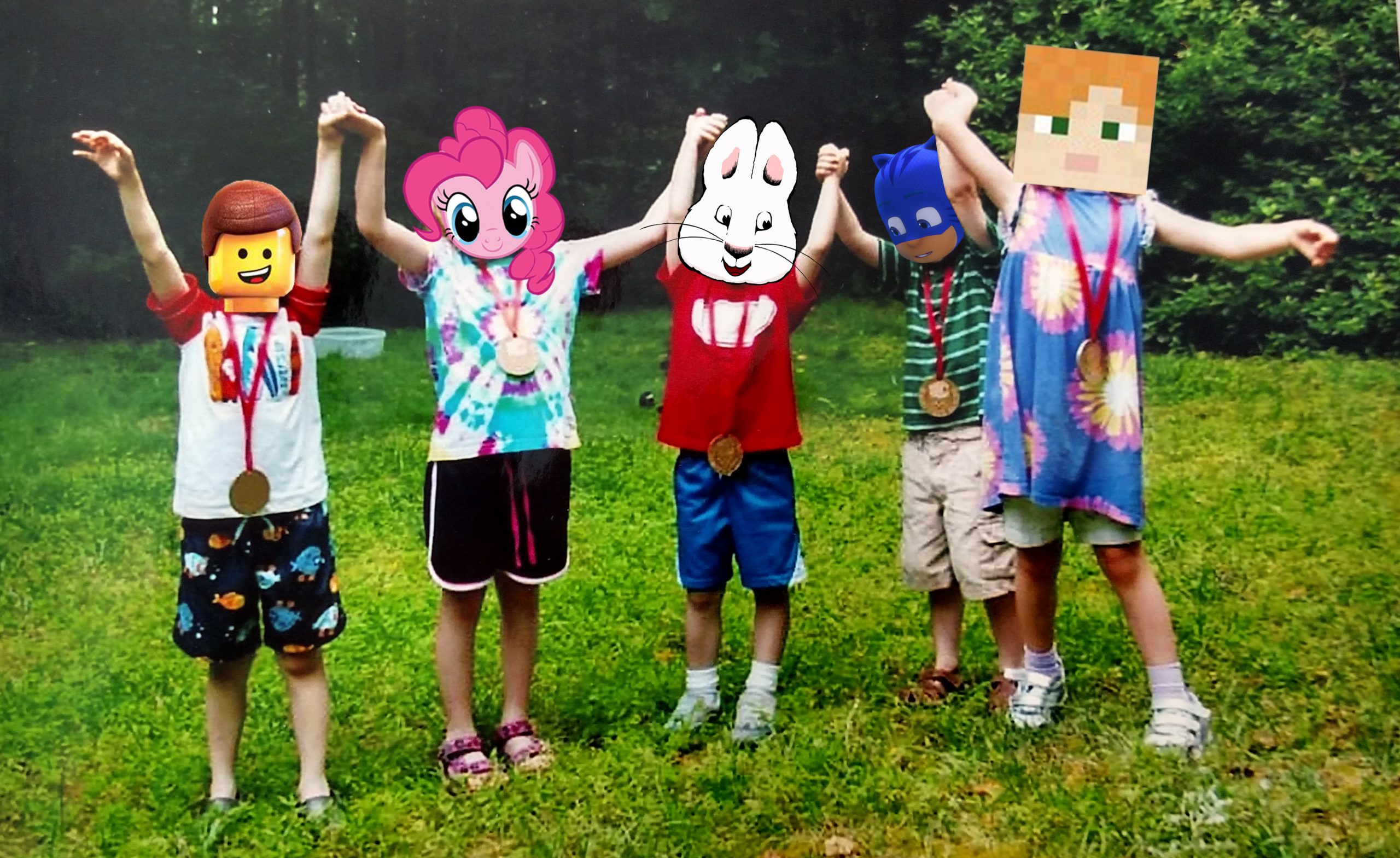 kids wearing medals